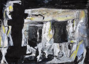 Quarry Caves, Dorset (sketch): oil, charcoal and pastel on paper, from a photograph by Anthony Houghton (2003)