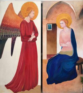 Angel and Mary, a version based on Fra Angelico's 'Annunciation'